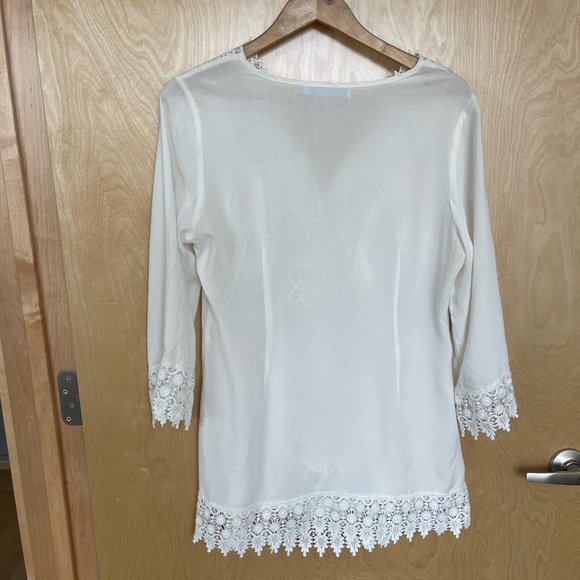 Solitaire Swim Beach Cover Up Embroidered Floral - Picture 4 of 6